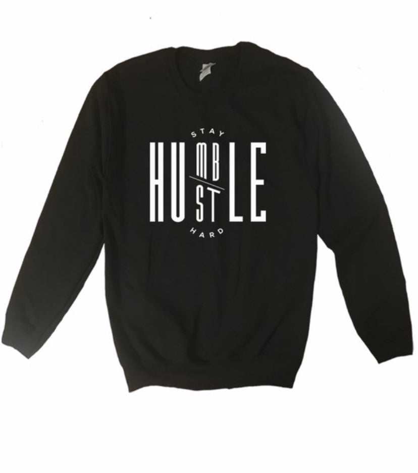 Stay Humble Hustle Hard Crewneck Black - Plus