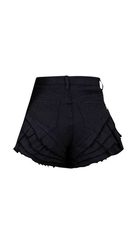 Ruffle My Feathers Shorts - Pure Black